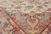 3x5 Ivory, Rose, Peach Color Hand Knotted Tabriz Wool & Silk Traditional Oriental Rug
